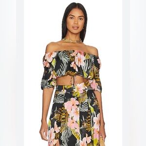 NWOT Favorite Daughter “The Anywhere With You Crop Top” In Hawaiian Vacay Medium